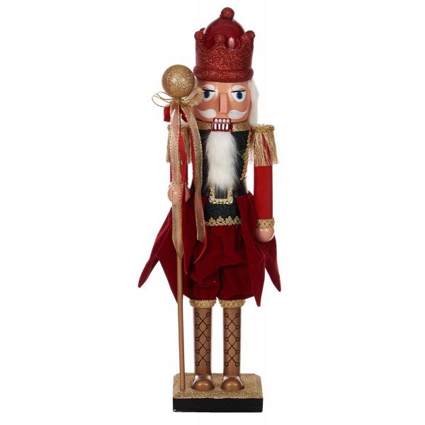 Χριστουγεννιάτικος Ξύλινος Διακοσμητικός Μολυβένιος Στρατιώτης Κόκκινος με Σκήπτρο (40cm)